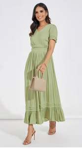 เดรสยาวผู้หญิงสไตล์วินเทจสั่งทำพิเศษสำหรับฤดูร้อน แขนยาว/แขนสั้น คอวี ไซส์ใหญ่ ปักลายผ้าฝ้าย - Product Image 6