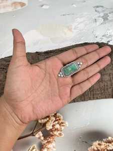 Natural Kingman Turquoise <b>Adjustable</b> <b>Ring</b> Handmade Sterling Silver Western Artisan Boho Statement Jewelry - Product Image 5