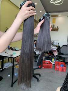 Cheveux Remy Super Double Drawn, Trame Simple, Cheveux Vierges de Donneur, Lisses, Couleur Naturelle, Pointes Uniformes, 100g, Fournisseur VNHL Vietnam - Product Image 5