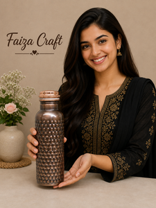 1000ml Pure Copper Eco-Friendly Sports Style Water <b>Bottle</b> India Ayurvedic Health Benefits Polished Decorative Yoga Gift Item - Product Image 1