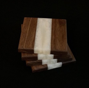 Direct Factory Wooden <b>Coaster</b> Set With Resin Non Slip Drinkware Durable Design Mats & Pads <b>Table</b> Dinnerware Decoration Placemat - Product Image 3