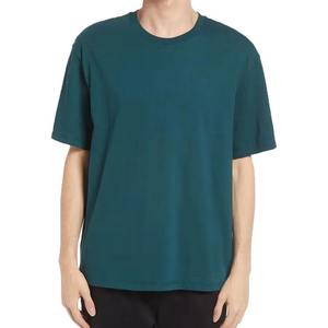 เสื้อยืดสีเขียวล้วนทรงสวยงามสำหรับผู้ชาย คอกลม คอโอ เสื้อยืดรักษ์โลกสำหรับผู้ชาย พร้อมบริการ OEM ODM - Product Image 2