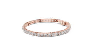 Rose <b>Gold</b> Lab Grown Round Brilliant Cut Micro Pave Diamond Tennis <b>Bracelet</b> Luxury Wedding - Product Image 3