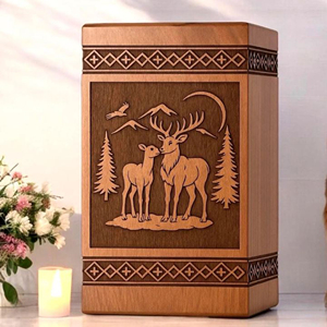 Personalized deer Cremation Urn: Handcrafted Wooden <b>Memorial</b> Box Funeral <b>Memorial</b> <b>Keepsake</b> by AYAANS - Product Image 6