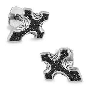 Pins Personalizados con Cruz de los Caballeros Templarios, Cristal Negro, Metal Plateado, Accesorios al por Mayor, Regalia Masónica - Product Image 1
