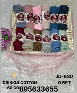 Crinkle Cotton & Polyester Scarves 60 Colors Available; 12Pcs B-Set Handmade <b>Hijabs</b> High Quality Floral/Solid Color Stoles - Product Image 1