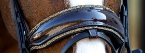 Fancy Crystal Browband English Leather Bridle with Patent Noseband Adjustable High Quality Comfortable for Horse Riding - Product Image 2