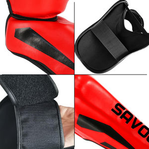 Espinilleras Personalizadas de Boxeo, Protector de Pierna de Cuero PU para MMA, Muay Thai, Sparring, Kickboxing y Artes Marciales - Product Image 5