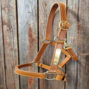 Plaque nominative personnalisée, harnais pour cheval en cuir robuste avec double couture et rembourrage doux en cuir de vache, disponible en trois couleurs vibrantes. - Product Image 4