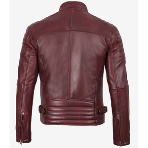 2026 OEM Hot Trending Maroon Cowhide Leather <b>Jackets</b> For Men's Front Zip Pockets 100%High Quality Low MOQ <b>Winter</b> Fashion <b>Jackets</b> - Product Image 2