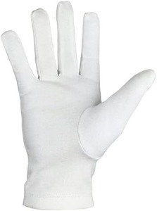 Gants de Maître Maçon en coton 100% avec bouton-pression, motif équerre et compas, pour la tenue maçonnique - Product Image 4