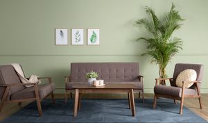 Modern Simple Knock Down Furniture <b>Walnut</b> MDF Center <b>Table</b> with Curved Edges and Solid Wood Legs for Hotel Apartment Office - Product Image 5