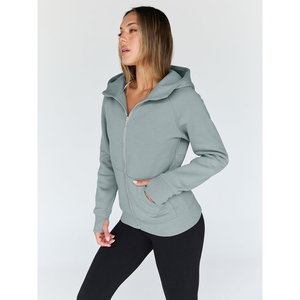 Sweat-shirts surdimensionnés pour femmes, doublés en polaire, fermeture éclair sur le devant, imprimés, tendance hiver, 100% coton - Product Image 6