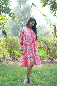 Vestido Largo Maxi de Algodón 100% Tejido con Estampado Digital, Ligero y Transpirable, Ropa de Mujer al por Mayor - Product Image 4