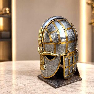 Réplique artisanale du casque de Sutton Hoo |   Casque Viking Anglo-Saxon |   Armure de guerrier médiéval |   Cadeau de collection - Product Image 4