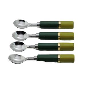 Fancy Design Kitchen <b>Gadgets</b> Dinnerware Resin Handle Cutlery Set Trending Style Stainless Steel Eating Spoon & Flatware Set - Product Image 3