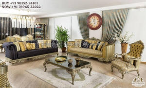 Juego de sofás de sala de estar de estilo europeo altamente elaborado juego de sofás de lujo real negro para sala de estar comprar sofás de 8 plazas - Product Image 2