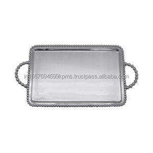 Grand plateau de présentation à usage polyvalent Plateaux miroirs décoratifs avec poignée Style rectangulaire Plateau de service personnalisable fabriqué à la main - Product Image 3