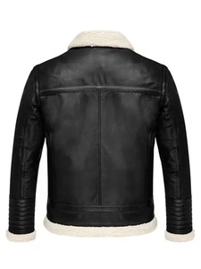 Chaqueta de Cuero con Forro de Borrego Negra para Hombre, Modelo Beverly - Product Image 2
