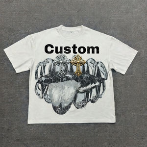 T-shirts personnalisés imprimés à l'écran, fabriqués en tissu de coton biologique de haute qualité, vêtements décontractés tendance unisexes, motif uni moderne, tricoté - Product Image 4