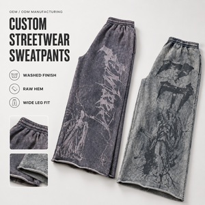 Dopest quality <b>Red</b> Graphic Print Sweatpants for men and women Oversized Baggy Wide Leg Raw Hem Streetwear Pants in multi colors - Product Image 6