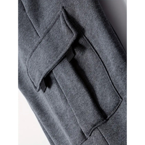 Pantalon de jogging cargo ample pour homme en molleton épais, multi-poches, style urbain, avec logo personnalisé, en coton, coupe décontractée - Product Image 6