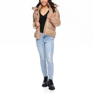Women Solid Pattern Bubble <b>Jacket</b> for Sale / 100% Polyester Material Made Puffer <b>Jacket</b> Customized Design - Product Image 3