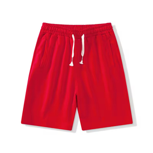 Shorts de sport décontractés pour hommes en molleton 100 % coton, 5 pouces, avec poches, tricotés, pour la gym et l'entraînement - Product Image 1