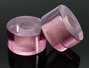 14x8x5mm smooth tire beads Synthetic Pink <b>amethyst</b> hydro Gemstone big hole beads for <b>bracelet</b> - Product Image 3