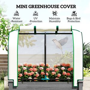 Dark Gray 35 X 22 X 47 Inch Raised Garden Bed PE Greenhouse Cover Outdoor Planter Box for Herbs Vegetables Featuring <b>Peat</b> - Product Image 4