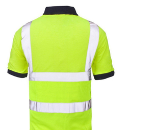 T-shirts en polyester réfléchissants pour hommes, certifiés CE/EU, vêtements de travail haute visibilité pour une sécurité accrue des travailleurs. Durable - Product Image 4