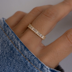 In Stock Moissanite <b>Eternity</b> <b>Rings</b> Wholesale D Color VVS 925 <b>Silver</b> Gold Bulk Supplier Jewelry India - Product Image 1