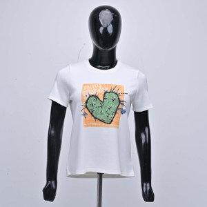 Premium Quality Custom Logo Womens <b>Sequin</b> Chenille <b>T</b>-<b>Shirt</b> Unique Embroidery Custom Colors Short Sleeve Crew Neck Breathable - Product Image 1