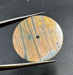 หน้าปัดนาฬิกาแบบแบน ลาบราดอไรต์สีทอง ขนาด 31.50 มม. หนา 1 มม. รูตรงกลาง 2 มม. - Product Image 4