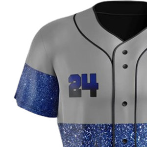 Maillot de baseball sur mesure OEM, 100 % polyester, avec logo imprimé, entièrement boutonné, avec nom et numéro - Product Image 4