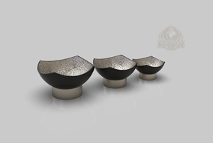 Juego de 3 Tazones de Aluminio de Lujo, Ecológicos, Personalizados, Decorativos en Negro y Dorado, Centro de Mesa Moderno para el Hogar - Product Image 6