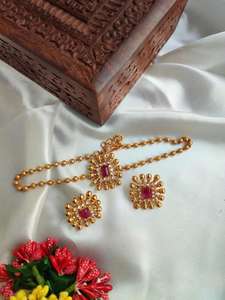 Juego de Joyería Artificial de Diseño Antiguo de Lujo, Juego de Collar con Gemas de Esmeralda Verde, Joyería de Moda para Mujer de Alta Calidad al por Mayor - Product Image 6