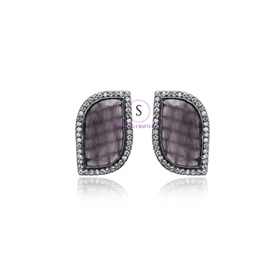 New Arrival 2026 Classic Brass <b>Stud</b> <b>Earrings</b> With <b>Crystal</b> Work Women Geometric Statement <b>Earrings</b> Girls Parties Weddings - Product Image 2