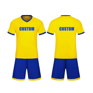 Custom <b>Soccer</b> Jersey Set White Blue V-Neck Short Sleeve Quick Dry Polyester Unisex Adult All Seasons Sport Apparel - Product Image 4