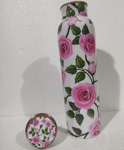 Botella de Agua de Cobre con Diseño Maravilloso y Estampado en Esmalte, Botella de Agua Saludable 100% Cobre Puro - Product Image 3