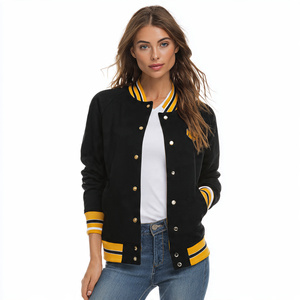 Veste universitaire tendance pour femme, broderie OEM, boutonnée, coupe ample, col rond - Product Image 4