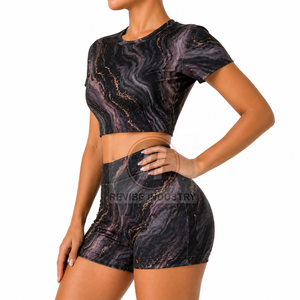 High Quality Women Lightweight Sublimation <b>Shorts</b> Set Casual Two Piece Summer <b>Lounge</b> Outfit Cotton - Product Image 2