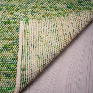Tapis en laine fait main, vert, géométrique, tissé à la main, pour salon, chambre et décoration intérieure, tapis de sol moderne, doux et épais - Product Image 6