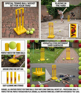Stumps de Críquet de Plástico PVC Duradero con Base y Varillas, Portátiles para Entrenamiento de Críquet al Aire Libre - Product Image 4