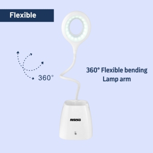 Lampe de bureau à LED tactile tout-en-un avec bras flexible Batterie rechargeable et port Type-C Matériau ABS Design moderne Compagnon - Product Image 4