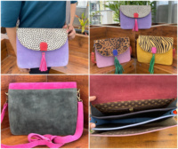 Tas selempang kulit Suede warna-warni cetak hewan kerajinan tangan penjualan tinggi untuk wanita tas tangan rumbai kulit daur ulang berkelanjutan