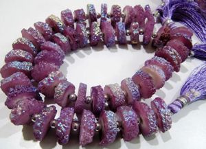 Cuentas de Cuarzo Solar Morado de Diseño, 15-20mm, Hilo de 8 Pulgadas, Piedras Místicas de Tierra para la Creación de Joyas - Product Image 6