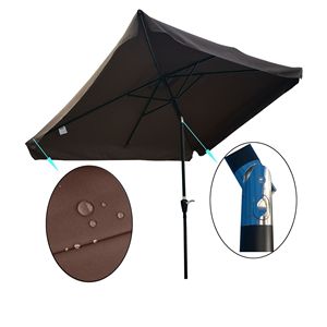 Ombrellone Rettangolare da Esterno 3x2m con Manovella e Pulsante di Inclinazione per Giardino, Piscina e Uso Commerciale - Product Image 3