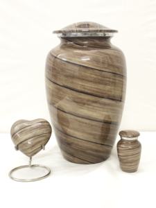 Urnes de crémation en aluminium de texture de marbre en pierre verte avec le sac de velours de ffree - Product Image 2