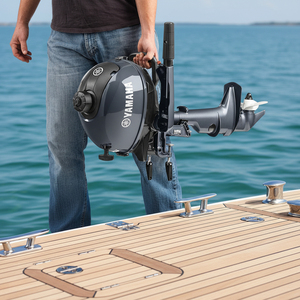 Moteur hors-bord Yamaha authentique 2,5 CV 4 temps 2,5HP essence marin portable démarrage manuel par lanceur pour la pêche sportive - Product Image 6